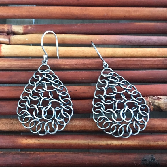 Silpada Sterling Silver French Wire Filigree Open Weave Drop Earrings - Picture 1 of 5